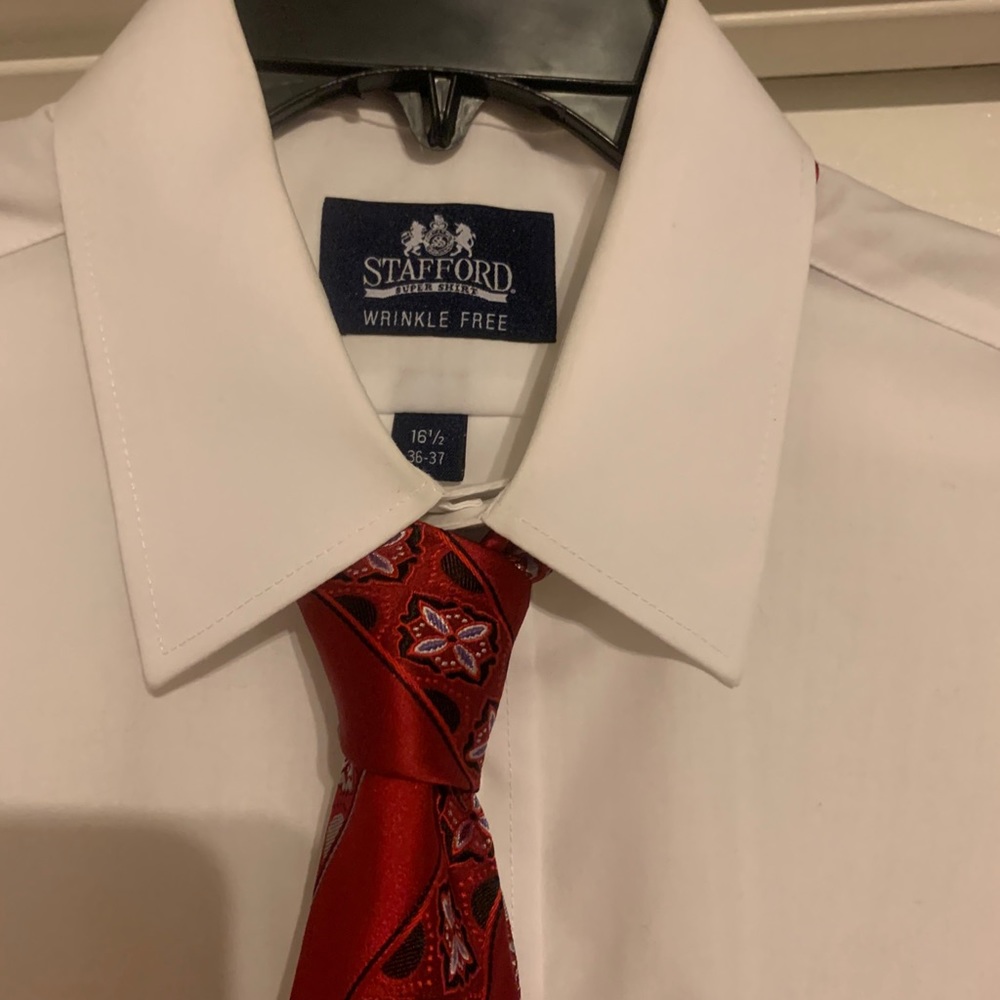 Dress Shirt & Tie by Stafford TALL 16.5 36/37